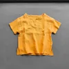 Shirts Kids Girls Boys T shirt Summer Children Cotton Linen Soft Tops Clothes T-shirt Baby Girls Short Sleeve Shirt