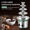 Altra cucina Sala da pranzo Bar Huanyu Fontana di cioccolato Macchina per fonduta Torre in acciaio inossidabile Capacità di 3 libbre per caramelle 231118