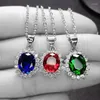 Pendant Necklaces Delicate And Lovely Crystal Emerald Necklace For Women Romantic Fashion Accessory Gift