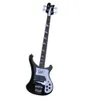 Glänzend schwarze 4-Saiter-Bassgitarre mit Chrom-Hardware-Perleneinlagen Bieten Logo/Farbe zum Anpassen an