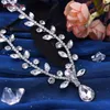 Hänghalsband HN03 elegant strass brudhalsband silver vatten droppe kristall damer kedja kedja bröllop smycken present