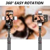 2023 Nieuwe L12d opvouwbare draadloze Bluetooth selfie -stick statief met externe sluitervulling licht aluminium legering selfie voorraad