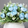 Decorative Flowers Artificial Blue Rose Potted Fake Plants Indoor Flower Decoration Desktop Ornaments Wedding Home Furnishings Decorations