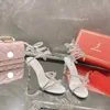 Nya säsongskor Renes Sandaler Margot Caovilla Crystal Jewel Sandaler 105 Handgjorda glitter RC Original Box Fairy Fjäril Snake Renes Heel Spiral Snake Tie Size 34-43