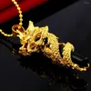 Подвесные ожерелья дракона цепь черная колонна Est Yellow Gold Mens Jewelry Jewelry Style Hip Hop Style