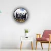Zegar ścienny Konie na łąkach olejem malowniczym świetlisty zegar akrylowy zegarek nowoczesny design salon retro wykresy retro