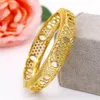 Vrouwen armband Round Hollow Dubai Wedding Lady Real 18K Gold Color Solid Bridal Sieraden Gift Dia 72mm