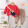 Spring Autumn Children Boys Clothing Set Cartoon Bear Cotton Pullover Sweater Pants 2Pcs Outfits Toddler Kids Tracksuits 1-5T