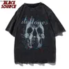 メンズTシャツHiphop Men Tshirt Skull Black Tシャツダークウィンドスタイルブラックプラスサイズトップ