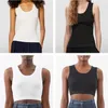 Kvinna Tankar Camis Kläder Anagrambroderat linne i bomullsblandning Designer T-shirts Yogakostym Stickad Fitness Sport BH Mini Femme Cropped Dam T-shirts Toppar