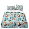 Bedding Sets Nordic Style Set Set Winter Forest Print Toupet Cover com capas de travesseiro decorativo 240x220 Quilt Quarto