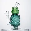 Partihandel ananas bong vattenpipa 7 tum raka rör tjocka glas bongs återvinnare hårda dabb oljeriggar bubbler vattenrör med skålen bj