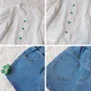 Одежда наборы повседневного цветочного девчонка летняя белая кружевная футболка джинсы 2 шт.