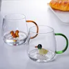 Verres à vin 3D Cartoon Animal Coupe En Verre Haute Borosilicate Jus De Fruits Boisson Froide Eau Thé Lait Tasses À Café Saint Valentin Mariage