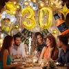 Party Decoration Birthday Decorations for Adult 30th Supplies Set With String Light Gold Backdrop Number Balloon Män och kvinnor