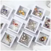 Smyckeslådor Transparent PE -film Display Stand Storage Collect Box Fall för armband Ringörhängen Halsband Drop Delivery Packaging DHZ5A