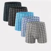 Underpants 3PCS/Set Mens Plaid Boxer Shorts Quality Underwear Lot Pack Top Cotton Large Plus Size XL-4XL 5XL 6XL