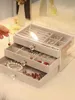 Jewelry Boxes three layer clear drawer earrings bracelet storage box Earrings ring jewelry 231118