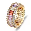 Topkwaliteit kleurrijke regenboog CZ ring voor dames meisjes mode verlovingsring trouwring charme partij sieraden 10 stijlen keuze mode-sieraden ringen regenboog ring band