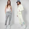 Autumn and Winter 23 Women's Pants Popular Zadig Voltaire Heavy Industry Letter Embroidery Brushed Interior Women's Sports Pants