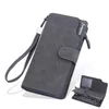 Portefeuilles Casual heren portemonnee matte pu lederen koppelingszak met rits muntzak Long Big Phone Porce Purse Card Holder Polstlet voor mannen