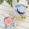 Cups Saucers European High-End Bone China Coffee Cup Set 250 ml Stuur vlinderlepel afternoon tea bruiloft cadeau