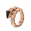 Designer de jóias anéis de designer jóias de luxo anel de cobra presente de aniversário chapeamento de platina fácil de deformar anel de senhora versão estreita anel para mulheres serpentina seiko