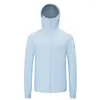 Sudaderas con capucha para hombre Ropa de protección solar Seda de hielo para hombres y mujeres Ligero Transpirable Primavera Al aire libre UV Verano