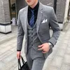 Ternos masculinos Terno listrado irregular casual Três peças conjunto masculino 2023 Business Professional Groom Casamento Traje Homme Mariage