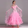 Stage Wear Multi Level Hemline Rhinestones Ballroom Dance Competition Dresses For Women Foxtrot Tango Costumes Modern Dress