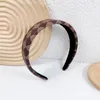 Korean Style Leather Color Printing Plaid Wide-Edged Headband Hair Accessories Simple Face Washing Hair Accessories Hairpin for Women