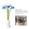 Dekorativa blommor calla lily konstgjorda blommor liljor props bukett bröllop stam falska stjälkar faux picasso blå centerpieces blommor real