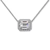 Personalized Jewelry Emerald Cut Moissanite Diamond VVS Pendant Necklace With White Gold