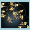 Party Decoration Led String Lights Decorative Astronaut Spaceship Rocket Ufo Pendants Glowing Banner Holiday Kids Birthday Wall Wind Dhn9Q