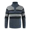 2023 Autumn/Winter New Men's Fashion Trend Zipper Cardigan Colored Casual Knit Mock Neck Sweater For Men