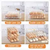 Storage Bottles Egg Holder For Refrigerator Capacity Container Box With Lid & Automatic Rolling