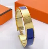 Designer Armband 18K Gold Men for Women Cuff Valentine's 12mm breda med presentpåse 20 Färg WO51