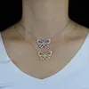 Anhänger Halsketten CZ Schmetterling Halskette Für Frauen Hohe Qualität 5a Zirkonia Gepflasterte Funken Bling Trendy Schmuck Großhandel