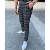 Herrenhosen 2023 Herrenbekleidung Herren Business Plaid Slim Frühling Herbst Mid-Rise Checkered Pattern Bleistift für Herren Streetwear