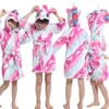 Pyjamas Girls Anime Bathrobe Robes For Children Boys Sleepwear Child Hooded Winter Nightgown Babies Toddler Unicorn Robe 231118