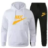 Men's Tracksuit Running Casual Hoodies Sweatpants Two Piece Sets Sports Suit Outdoor Sweatshirt Set Fashion Male Clothing