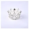 Mini Crown Princess Topper Crystal Pearl Tiara الأطفال الحلي لحفلات الزفاف لحفل عيد ميلاد أدوات تزيين كعكة DH86 DH86