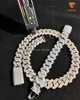 Li Feng Jewelry Pass Diamond Test Moissanite Chain de Link Cubano de Prata Moloso de 12 mm para Mens Hip Hop Colar