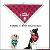 Dog Apparel Bandana Christmas Classic Plaid Pet Scarf Bibs Kerchief Merry Xmas Santa Snowman Print For Small Medium Large Animals Co Dhuap