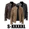 Herrjackor Herrjackor 2024 Hösten Male Läderjacka Svartbrun Mens Stand Collar Coats Biker Motorcykel S-5XL 231118