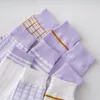 Women Socks 2023 Purple Women's Medium Tube Korean Style Instagram Tide Striped Taro Lovely Japanese Woman's Stockings