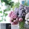 Fiori decorativi Bellissimo bouquet di fiori finti di tè di seta rosa artificiale per la disposizione di Pography della decorazione del giardino domestico della festa nuziale