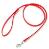 Hundhalsar Röd PU Leash Rope Outdoor Training Pet Leashes 120 cm Belt Leather Puppy Små hundar Lead Accessories Produkt