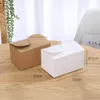 Present Wrap 10st/Lot Kraft Paper Cartpapp Nougat Bake Cookies Snöflingor Crisp White Box Manual Dessert Packing Boxes