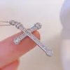 Xiy Fine Jewelry Classic Real Gold 0,45ct Diamond Jezus Cross Kształt Wisianek